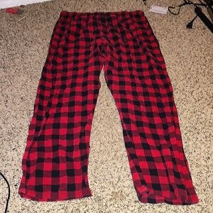 Red and black men's flannel pajama pants